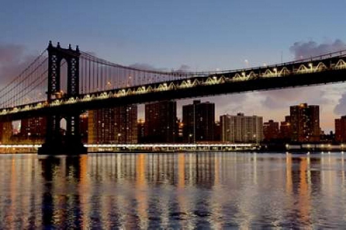 Manhattan Bridge at Dawn Canvas Art - Alan Blaustein (12 x 18)