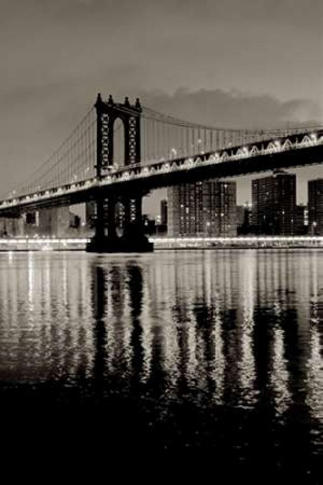 Manhattan Bridge at Night Canvas Art - Alan Blaustein (12 x 18)