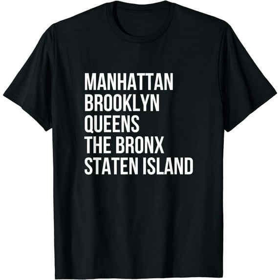 Manhattan, Brooklyn, New York City Five Boroughs NYC T-Shirt