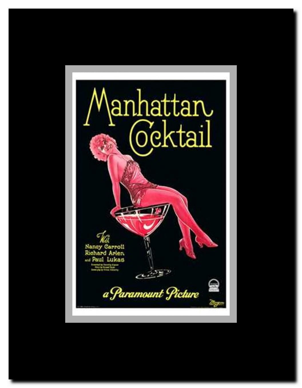 Manhattan Cocktail Framed Movie Poster