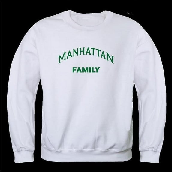 Manhattan College Jaspers Family Crewneck Sweatshirt, White - Large