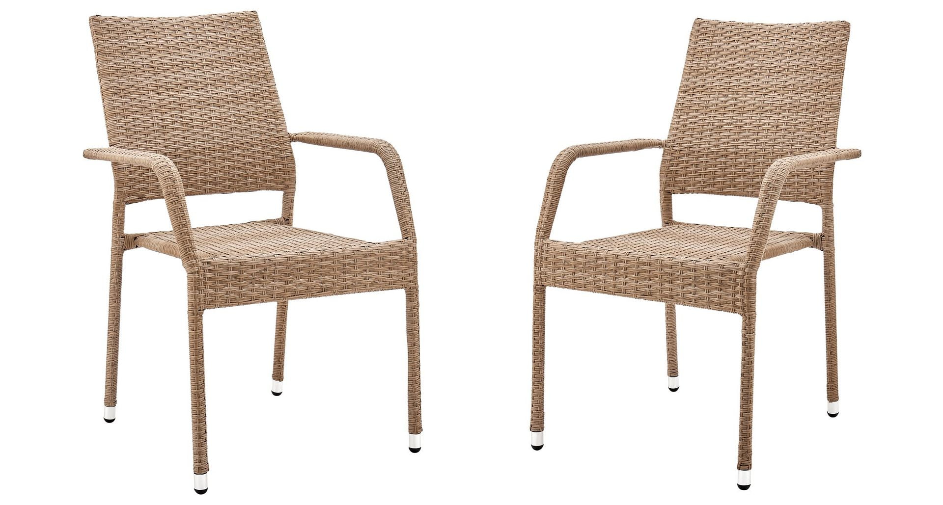 Nature Tan Woven Patio Dining Armchair Set
