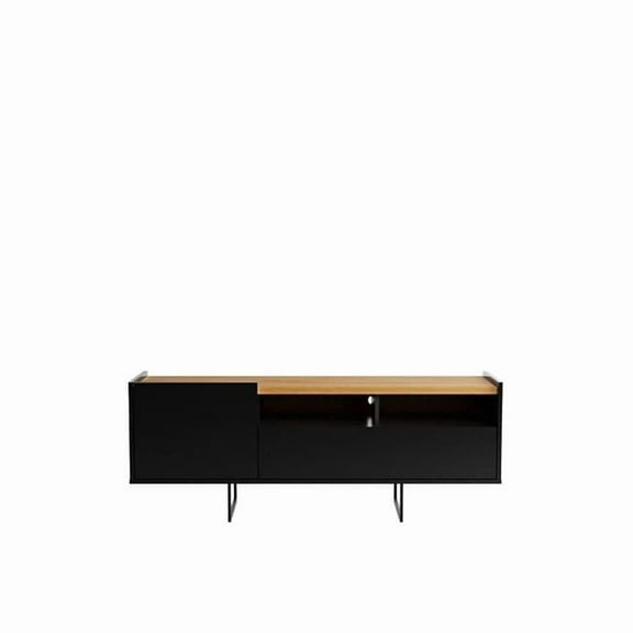 Manhattan Comfort  53.14 in. Winston TV Stand with 4 Shelves, Black & Cinnamon
