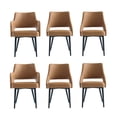 thumbnail image 1 of 6-Piece Tremont Saddle Leatherette Dining Chair with Metal Legs, 1 of 18