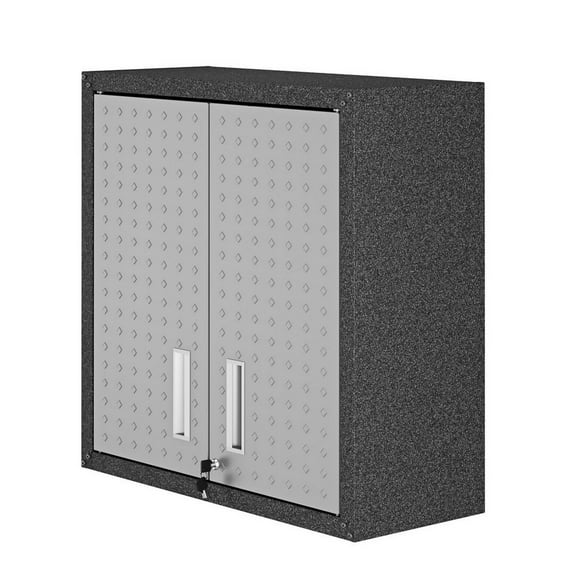 Manhattan Comfort Adjustable Shelves Steel Floating Garage Cabinet, Gray