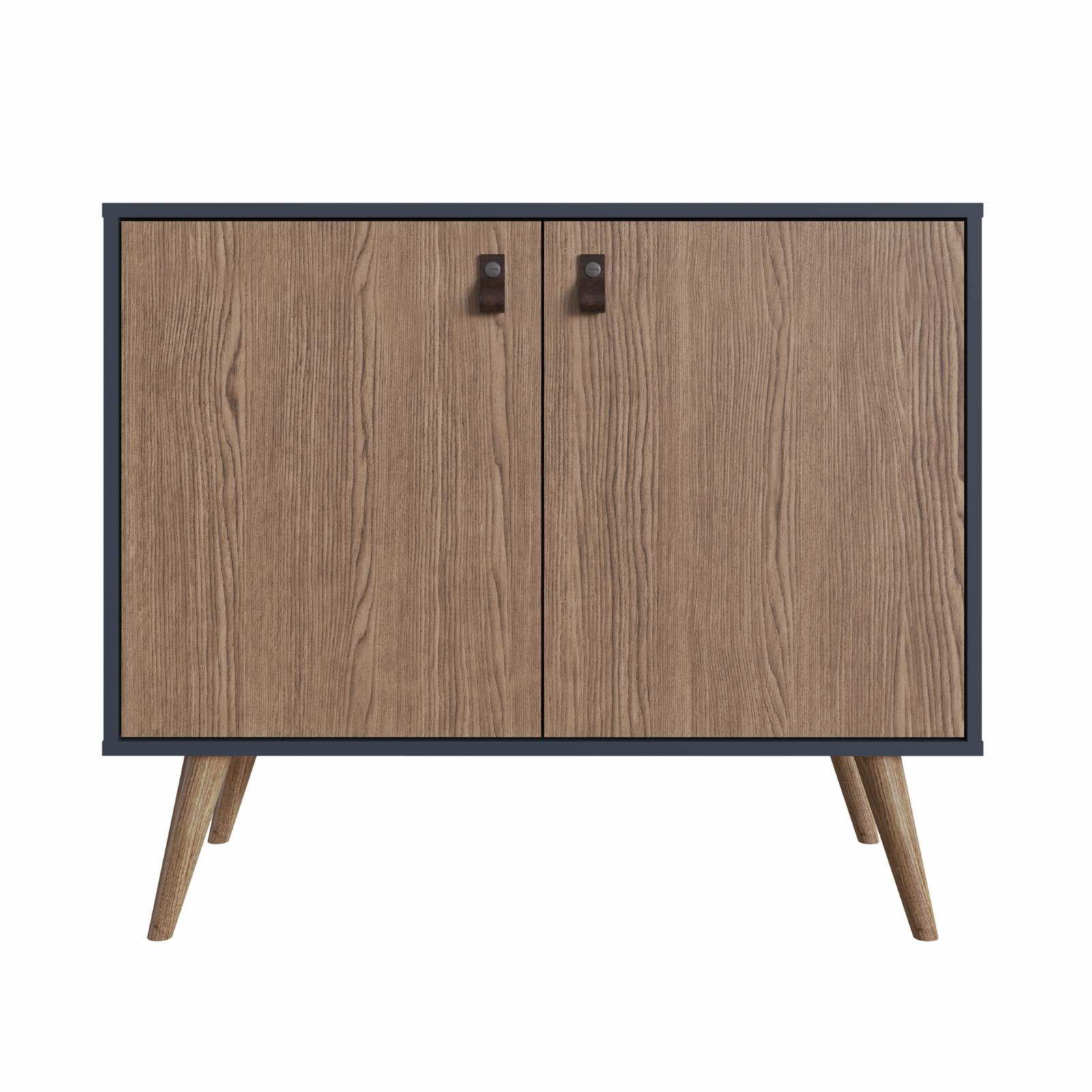 Amber Blue and Natural Eucalyptus Wood Buffet Sideboard