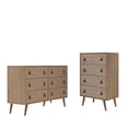 thumbnail image 1 of Manhattan Comfort Amber Double & Tall Dresser Faux Leather Handles Set of 2, 1 of 7