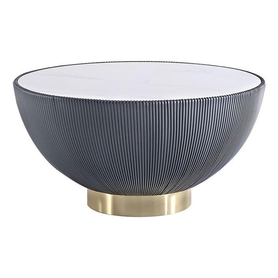 Manhattan Comfort Anderson Coffee Table with Steel Frame in Gray