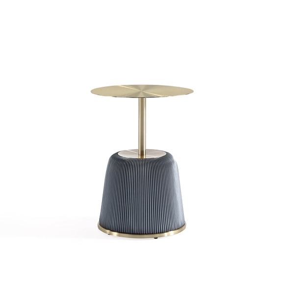 Manhattan Comfort Anderson End Table 1.0 with Steel Frame in Gray