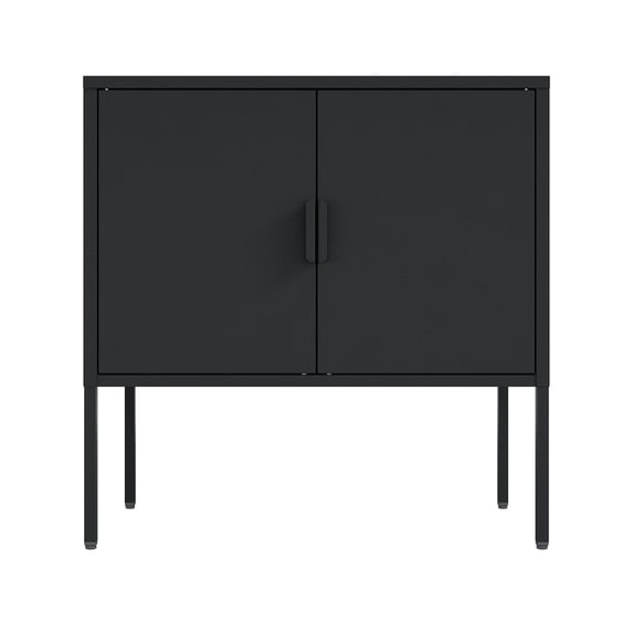 Ava Modern 23.6 Accent Cabinet with 2 Adjustable Shelves in Black