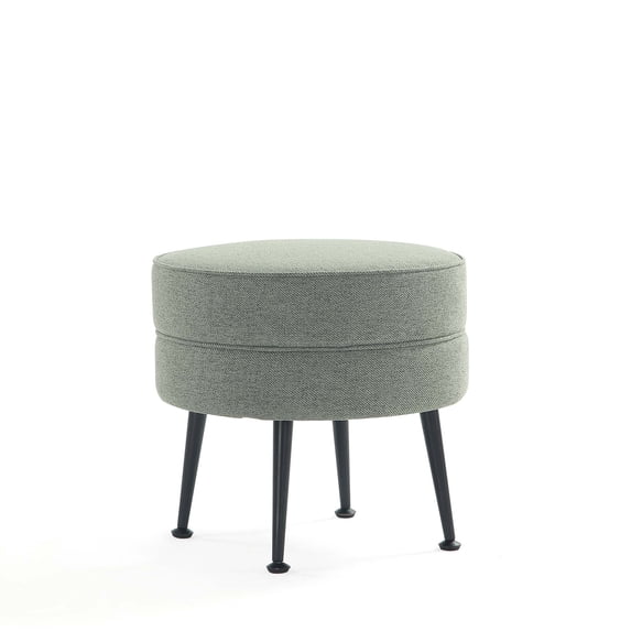 Manhattan Comfort Bailey Ottoman in Sage Green with Solid Wood Base &Black Feet