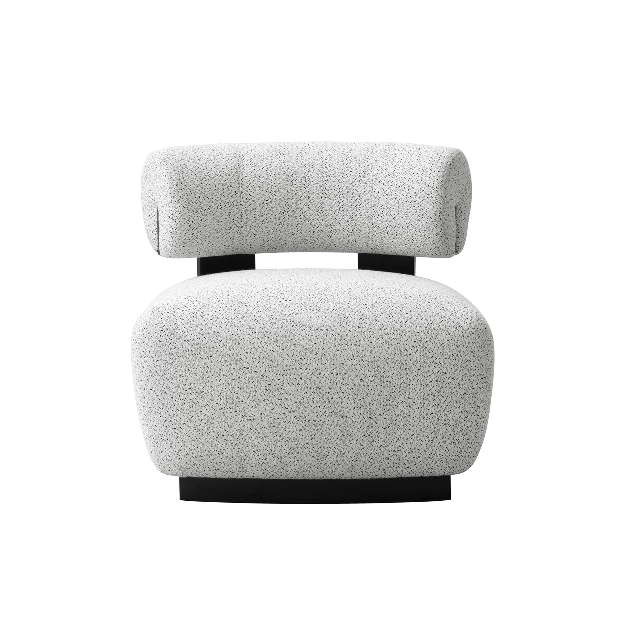 Bartow Black and White Faux Leather Barrel Accent Chair