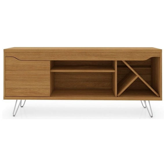 Manhattan Comfort Baxter Mid-Century- Modern 53.54" TV Stand with Wine Rack in Cinnamon