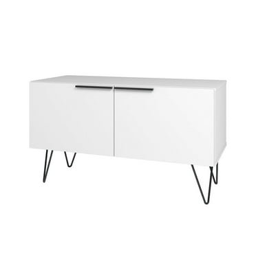 Manhattan Comfort Beekman 2 Shelves Engineered Wood Accent Cabinet in White