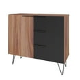 thumbnail image 1 of Manhattan Comfort Beekman 35.43 Dresser with 2 Shelves in Brown and Black, 1 of 5