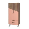 thumbnail image 1 of Manhattan Comfort Beekman 6 Shelves Engineered Wood Tall Cabinet in Brown/Pink, 1 of 5