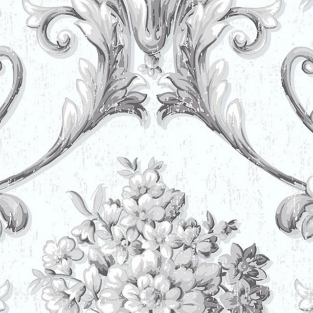 Manhattan Comfort Boca Raton Floral Damask Wallpaper