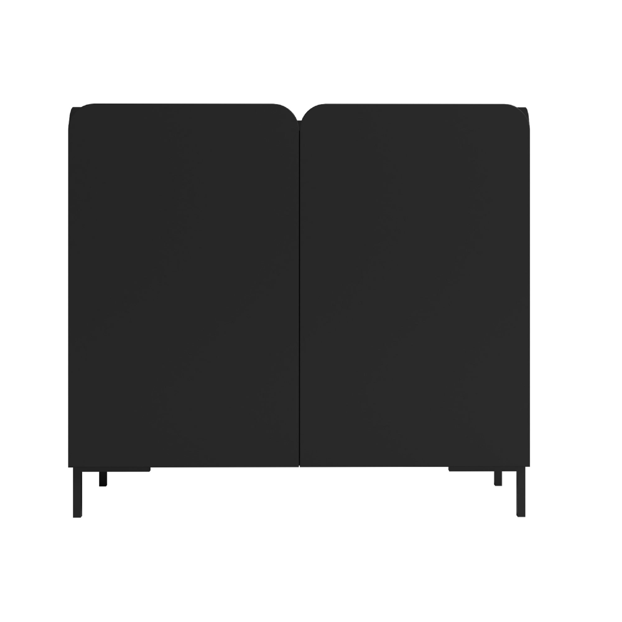 Black Mid-Century Modern Freestanding Office Cabinet