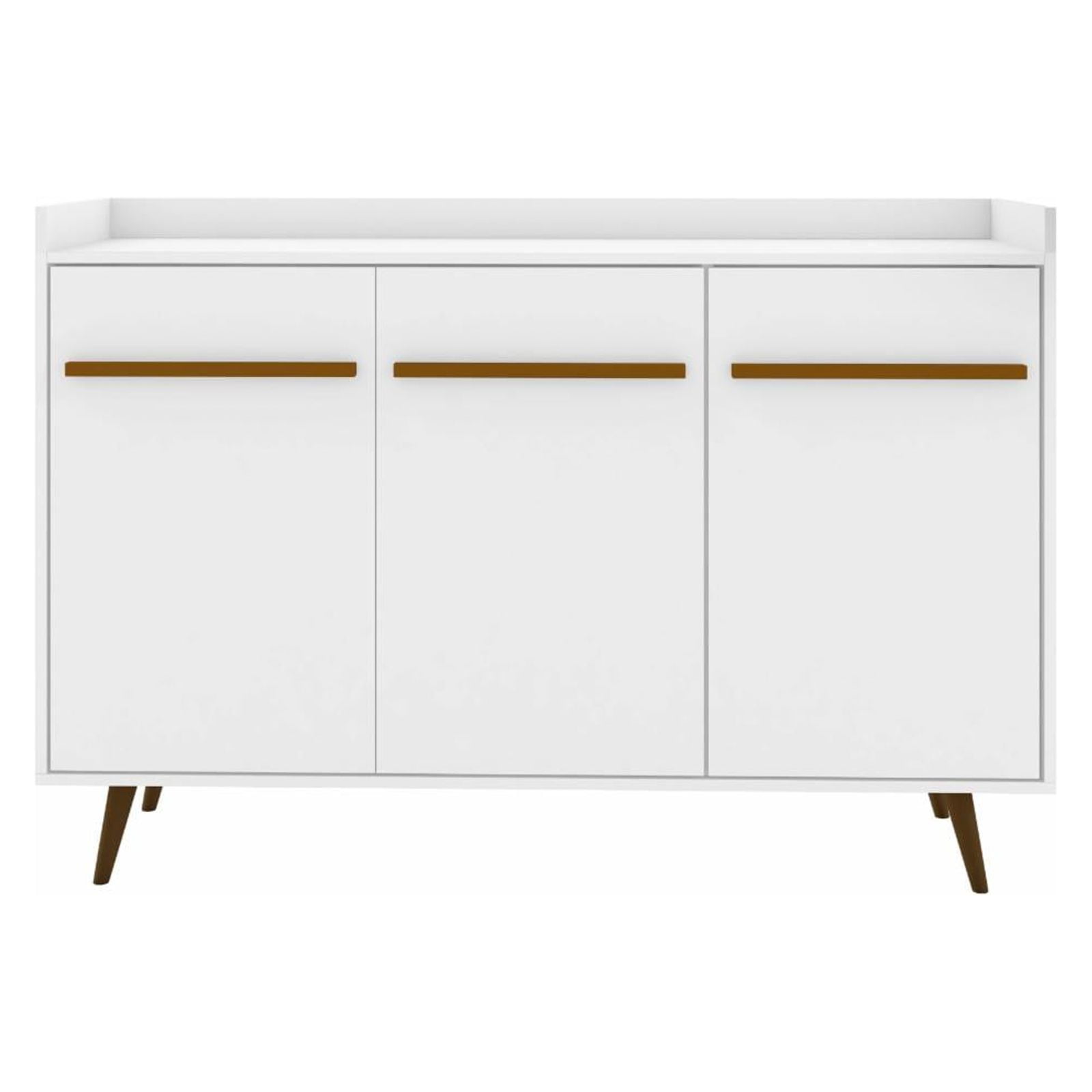 Bradley White Mid-Century Modern Buffet Stand with Shelves