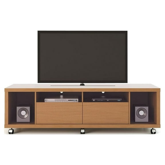 Manhattan Comfort Cabrini TV Stand 1.8 in Maple Cream and Nude