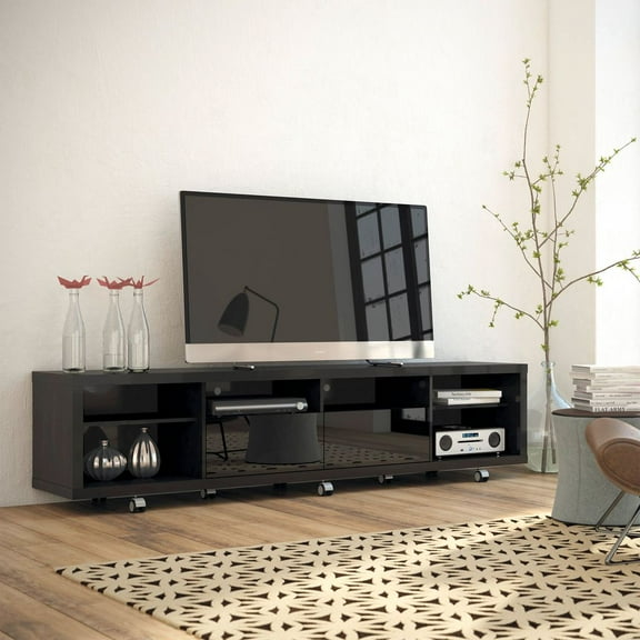 Manhattan Comfort Cabrini TV Stand 2.2 in Black Gloss and Black Matte