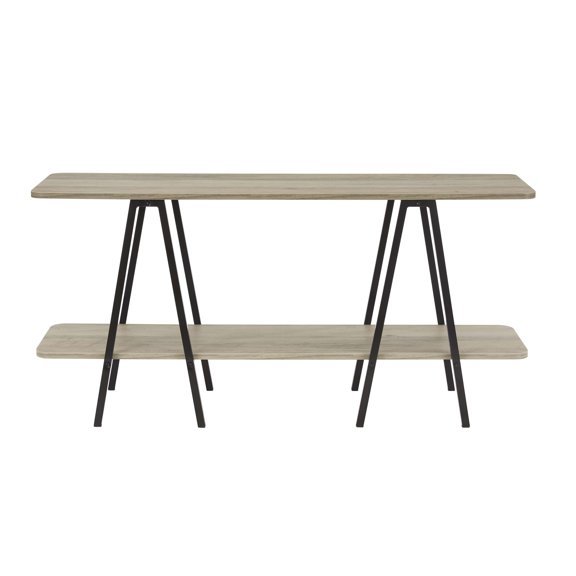 Manhattan Comfort Celine Side Table Console from Engineered Wood in Rustic Gray