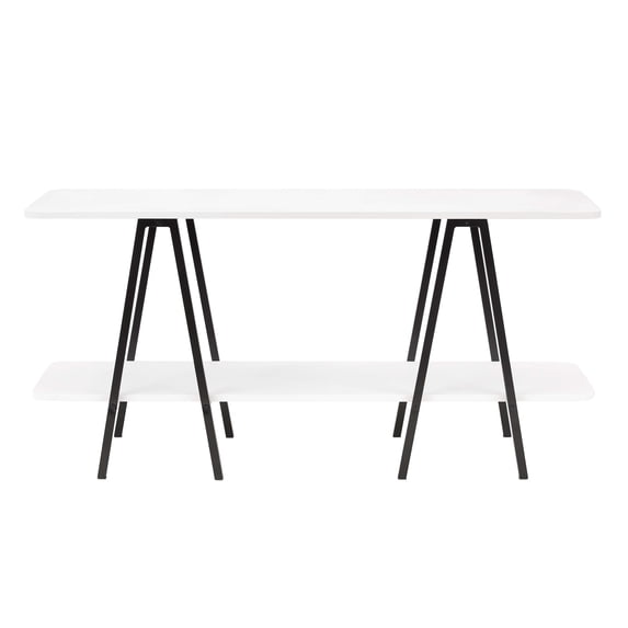 Manhattan Comfort Celine Side Table Console from Engineered Wood in White