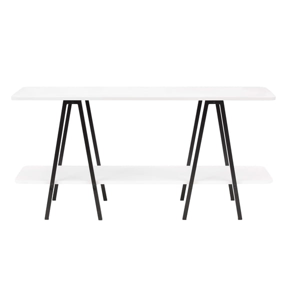 Manhattan Comfort Celine Side Table Console from Engineered Wood in White