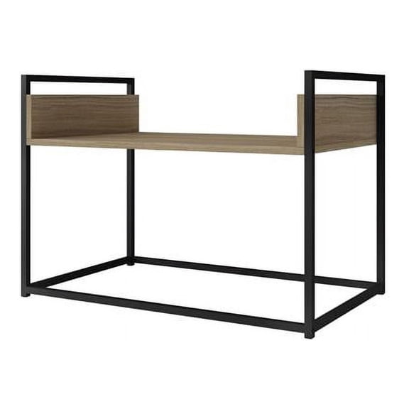 Manhattan Comfort Ellis Coffee Table in Dark Oak and Black