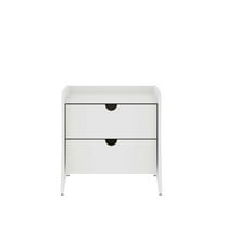Manhattan Comfort Coney Mid-Century Modern 2-Drawer Nightstand in White