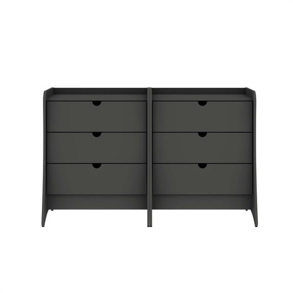 Manhattan Comfort Coney Mid-Century Modern 3-Drawer Dresser in Gray (Set of 2)