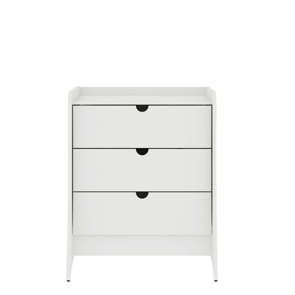 Manhattan Comfort Coney Mid-Century Modern 3-Drawer Dresser in White