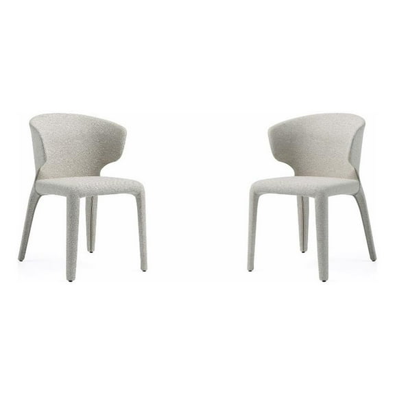 Manhattan Comfort Conrad 17.3" Tweed/Metal Dining Chair in Wheat (Set of 2)