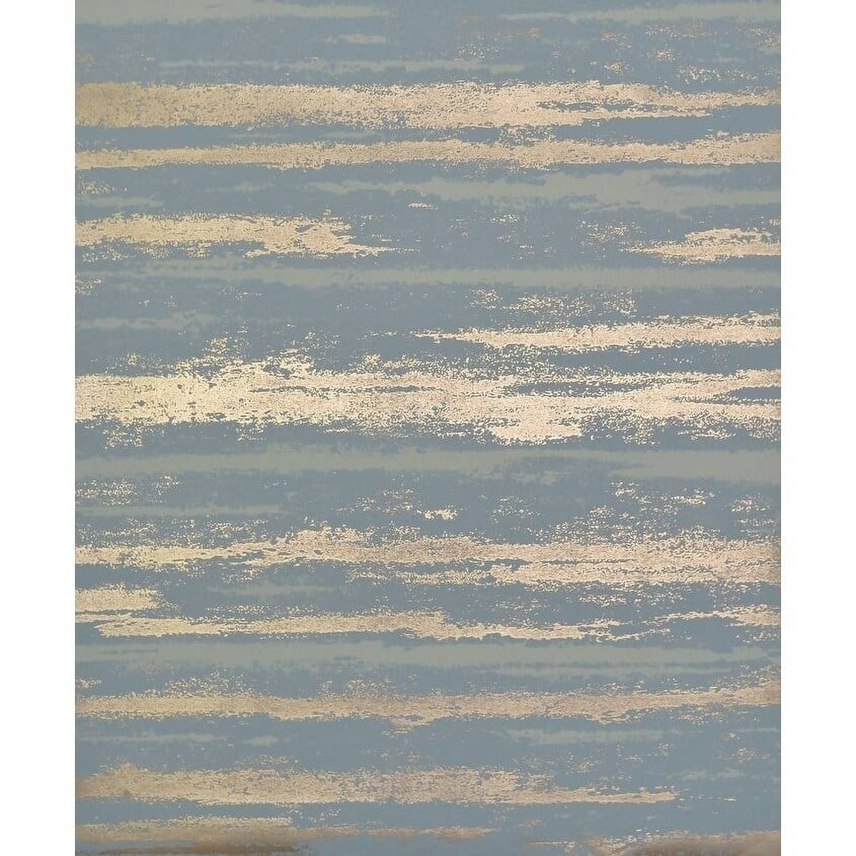 Teal and Gold Abstract Nonwoven Washable Wallpaper
