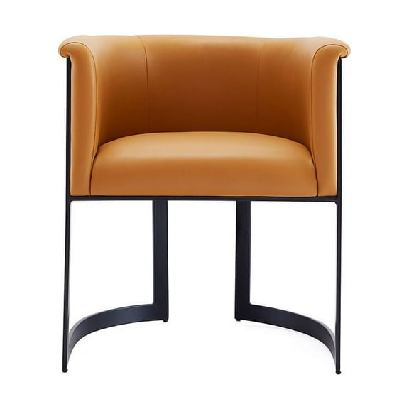 Manhattan Comfort Corso 18.51" Faux Leather Dining Chair in Tan