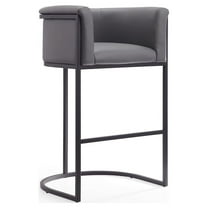 Manhattan Comfort Cosmopolitan 29.5" Faux Leather Barstool in Gray