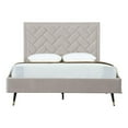 thumbnail image 1 of Manhattan Comfort Crosby Queen-Size Bed with Solid Wood Frame in Beige, 1 of 9