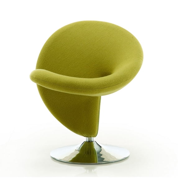 Manhattan Comfort Curl Contemporary Fabric Swivel Accent Chair in Green