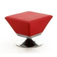 thumbnail image 1 of Manhattan Comfort Diamond Faux Leather Swivel Ottoman in Red, 1 of 2