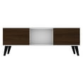 thumbnail image 1 of Manhattan Comfort Doyers 70.87 Mid-Century Modern TV Stand in White and Nut Brown, 1 of 5