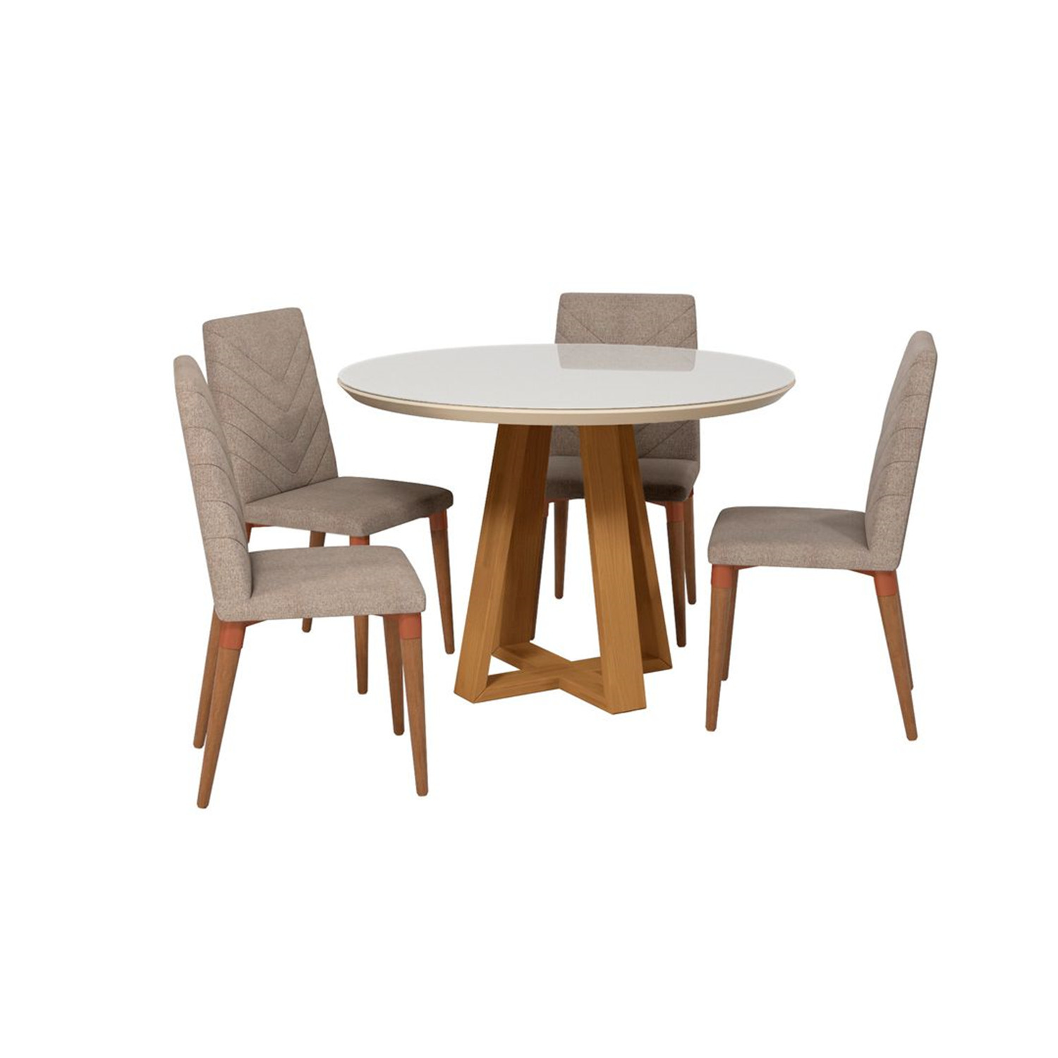Manhattan Comfort Duffy and Utopia 5Piece Modern Round Dining Room Set