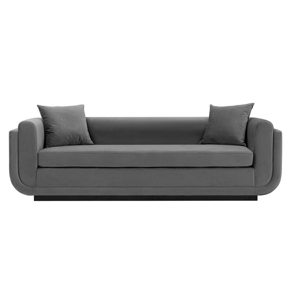 Manhattan Comfort Edmonda Sofa with Solid Wood Frame in Dark Gray