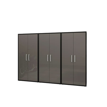 Manhattan Comfort Eiffel 3-Piece Engineered Wood Storage Cabinets in Gray