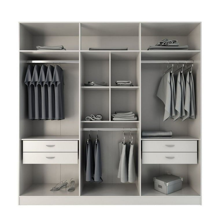 Manhattan Comfort Eldridge 4-Drawer He/She Freestanding Armoire Manhattan Comfort Eldridge 4-Drawer He/She Freestanding Armoire