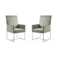 thumbnail image 1 of Manhattan Comfort Element 18.9" Velvet Dining Armchair in Steel Gray (Set of 2), 1 of 9