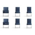 thumbnail image 1 of Manhattan Comfort Element 18.9" Velvet Dining Chair in Blue (Set of 6), 1 of 10
