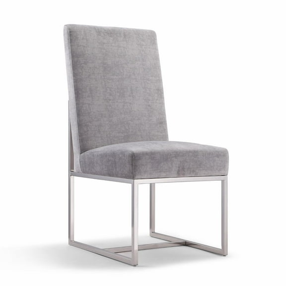 Manhattan Comfort Element 18.90" Velvet Dining Chair in Gray