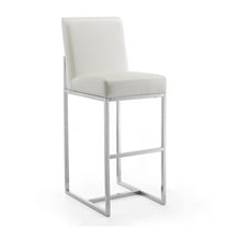 Manhattan Comfort Element 29.53" Faux Leather Barstool in White