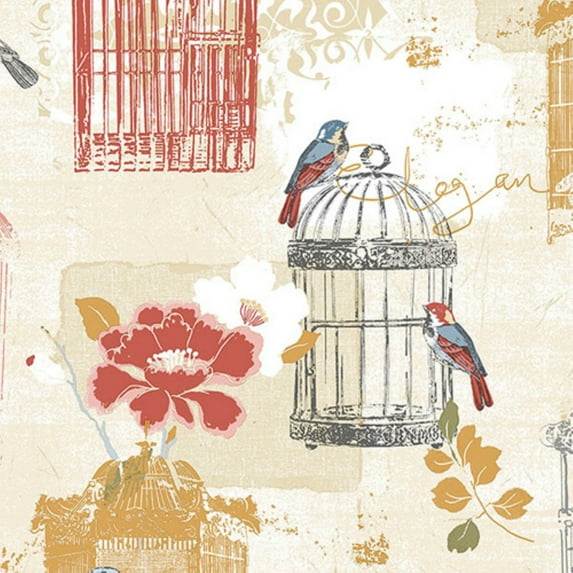 Manhattan Comfort Fairfield Victorian Birdcage Wallpaper