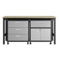 thumbnail image 1 of Manhattan Comfort Fortress 3-Piece Wood/Metal Worktable & Garage Cabinet in Gray, 1 of 3